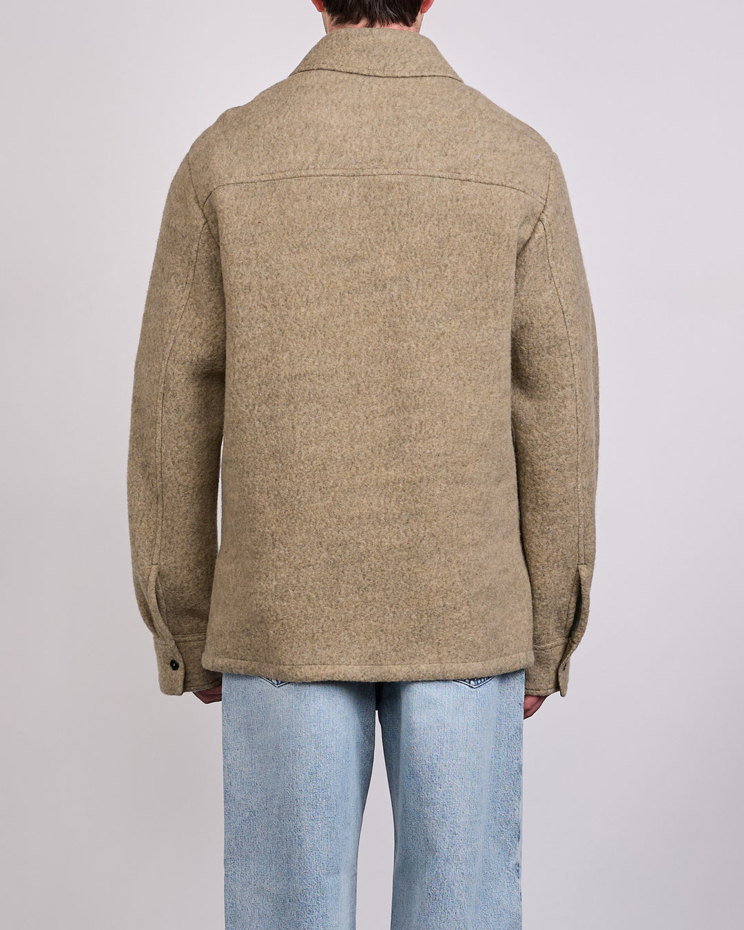 Jil Sander Felted Wool Melange Zip Jacket Fern