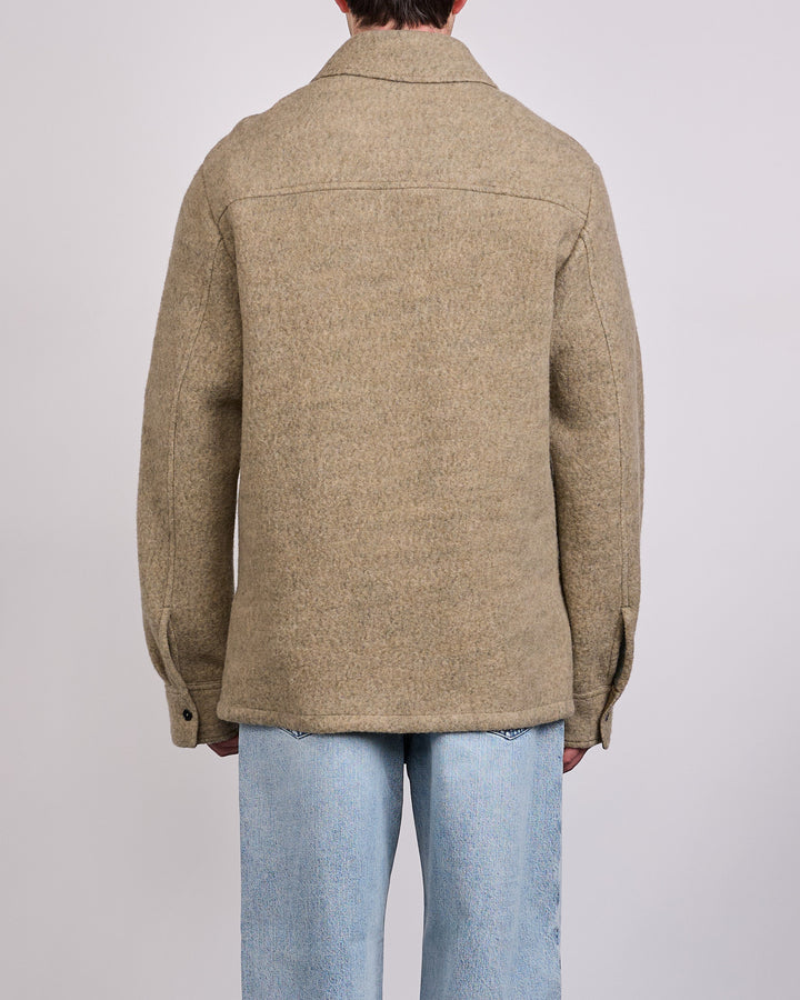 Jil Sander Felted Wool Melange Zip Jacket Fern