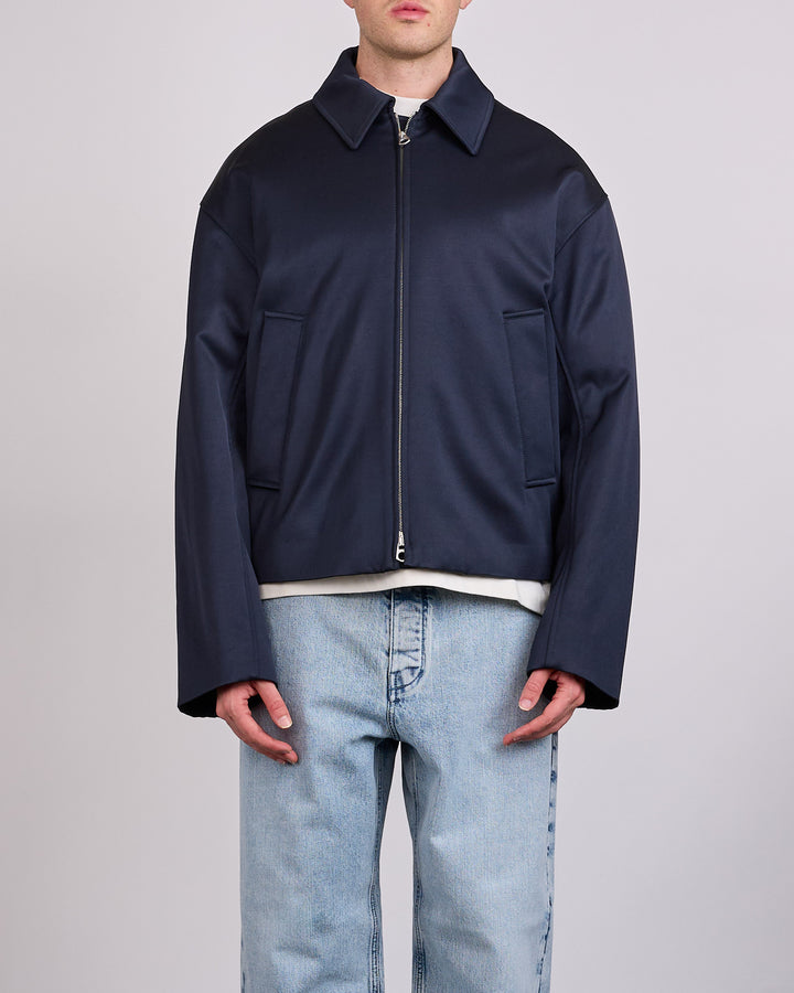 Jil Sander Fluid Wool Viscose Zip Jacket Midnight