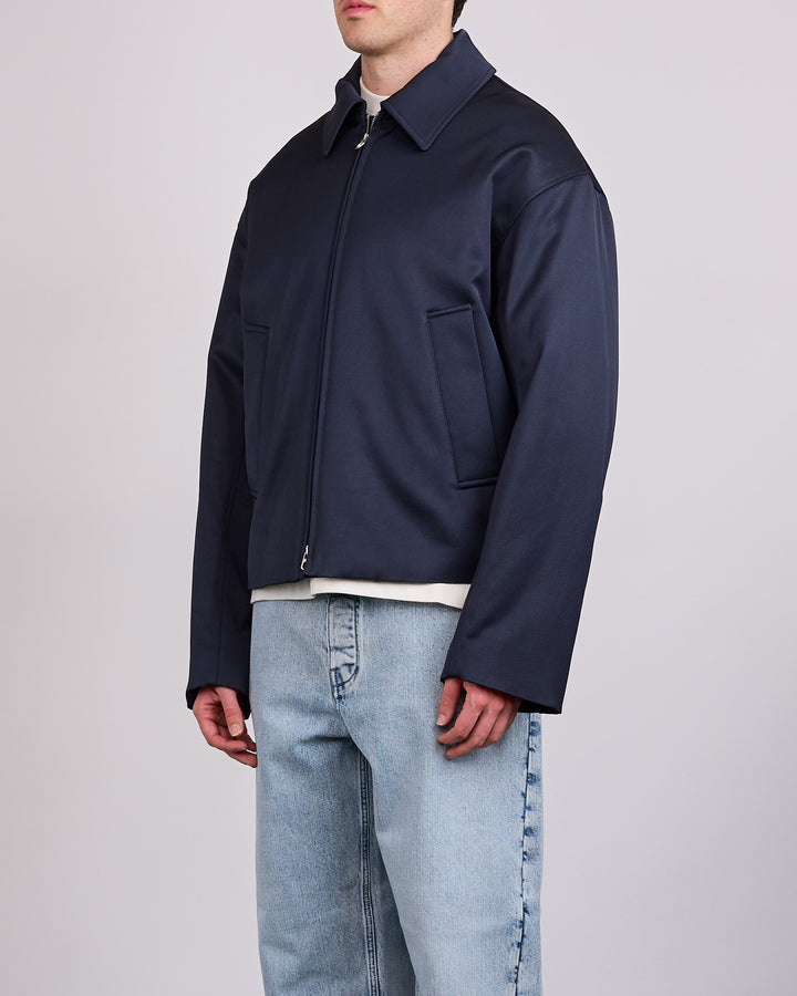 Jil Sander Fluid Wool Viscose Zip Jacket Midnight