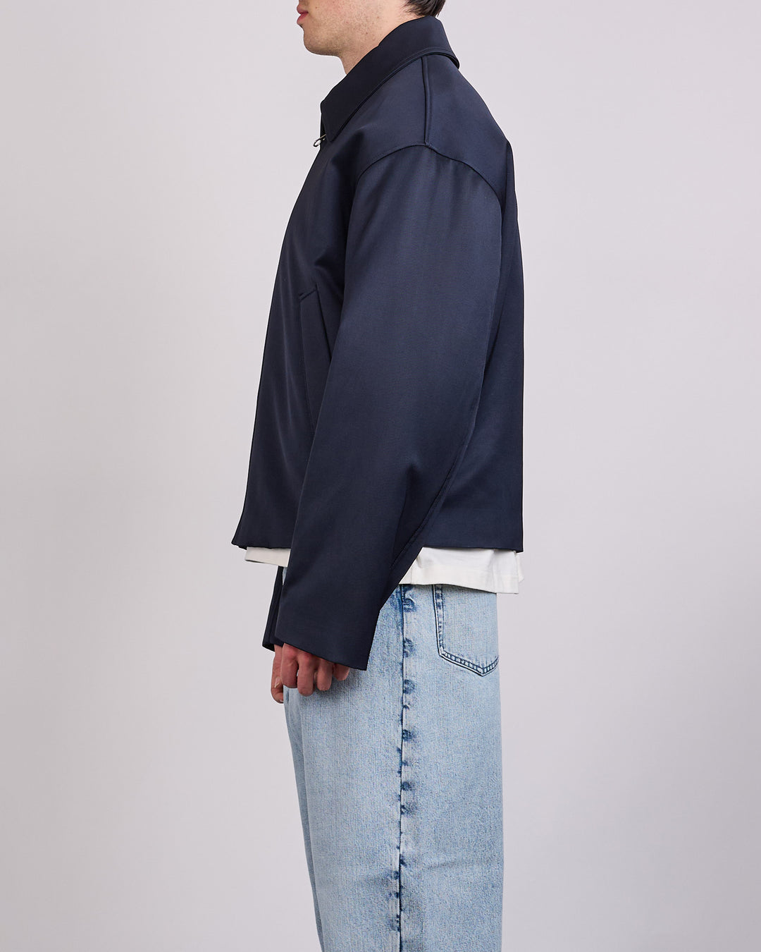 Jil Sander Fluid Wool Viscose Zip Jacket Midnight