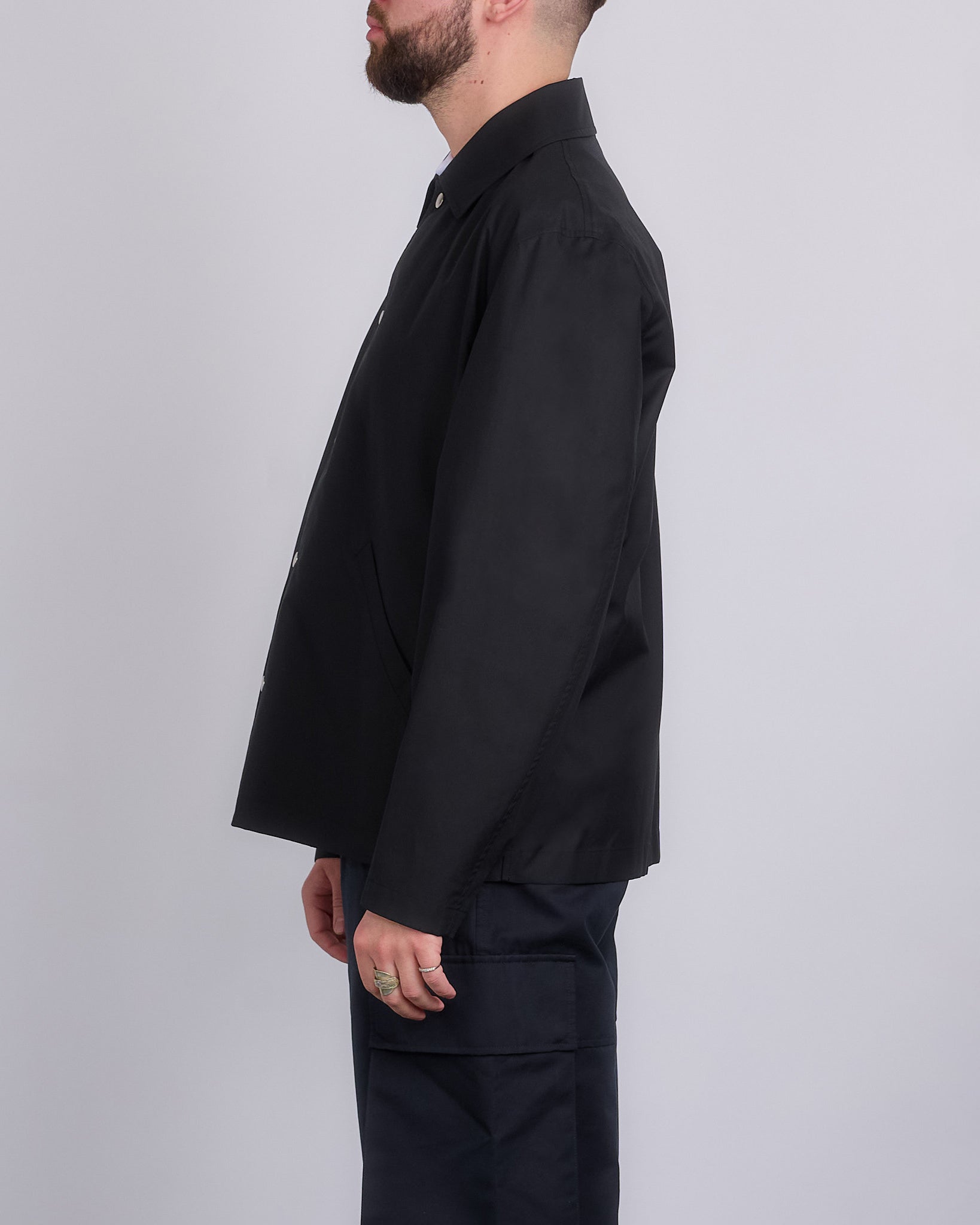 Jil Sander Logo Printed WR Dry Cotton Blouson Black – LESS 17