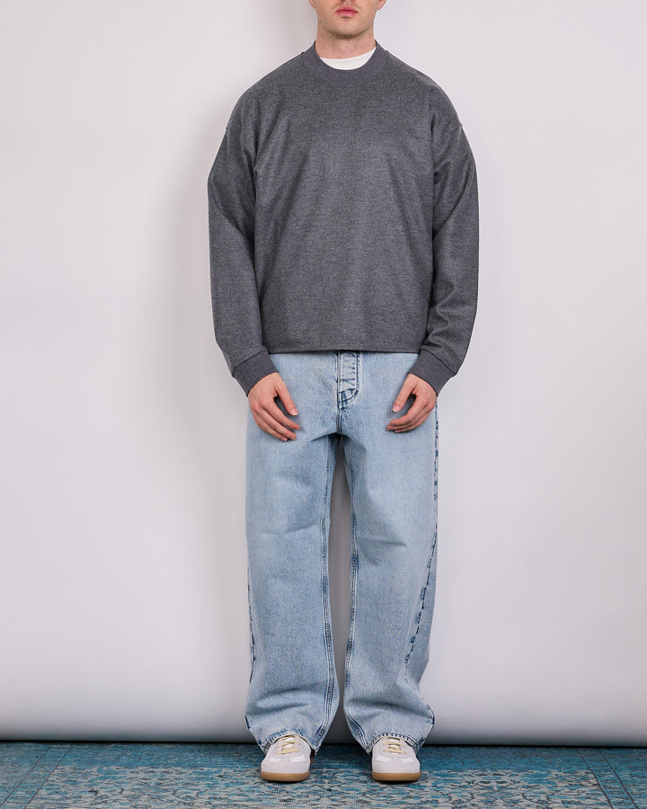 Jil Sander Melton Wool Crewneck Ash Grey