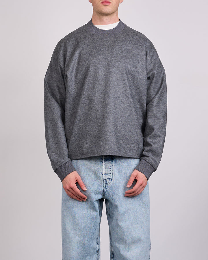 Jil Sander Melton Wool Crewneck Ash Grey