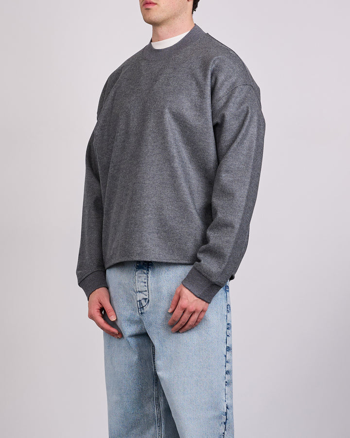 Jil Sander Melton Wool Crewneck Ash Grey
