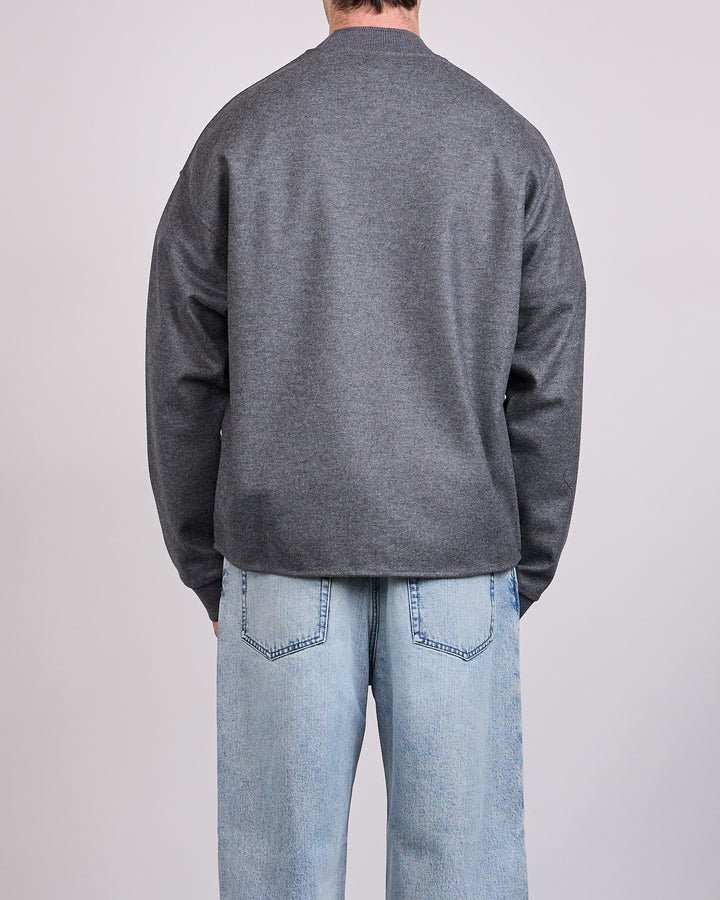Jil Sander Melton Wool Crewneck Ash Grey