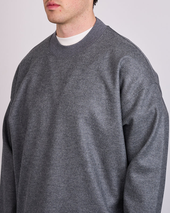 Jil Sander Melton Wool Crewneck Ash Grey