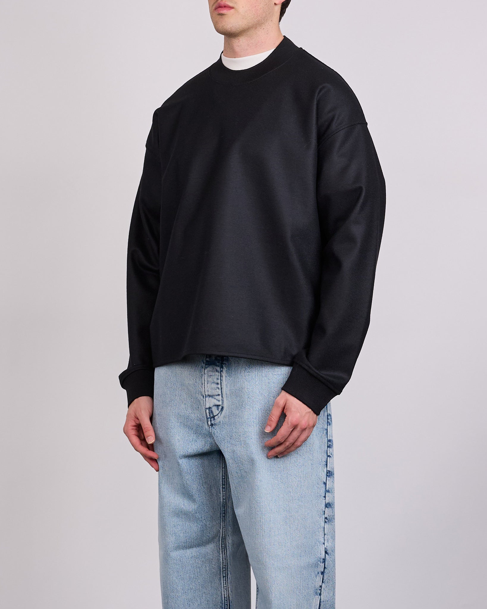 Jil Sander Melton Wool Crewneck Black – LESS 17