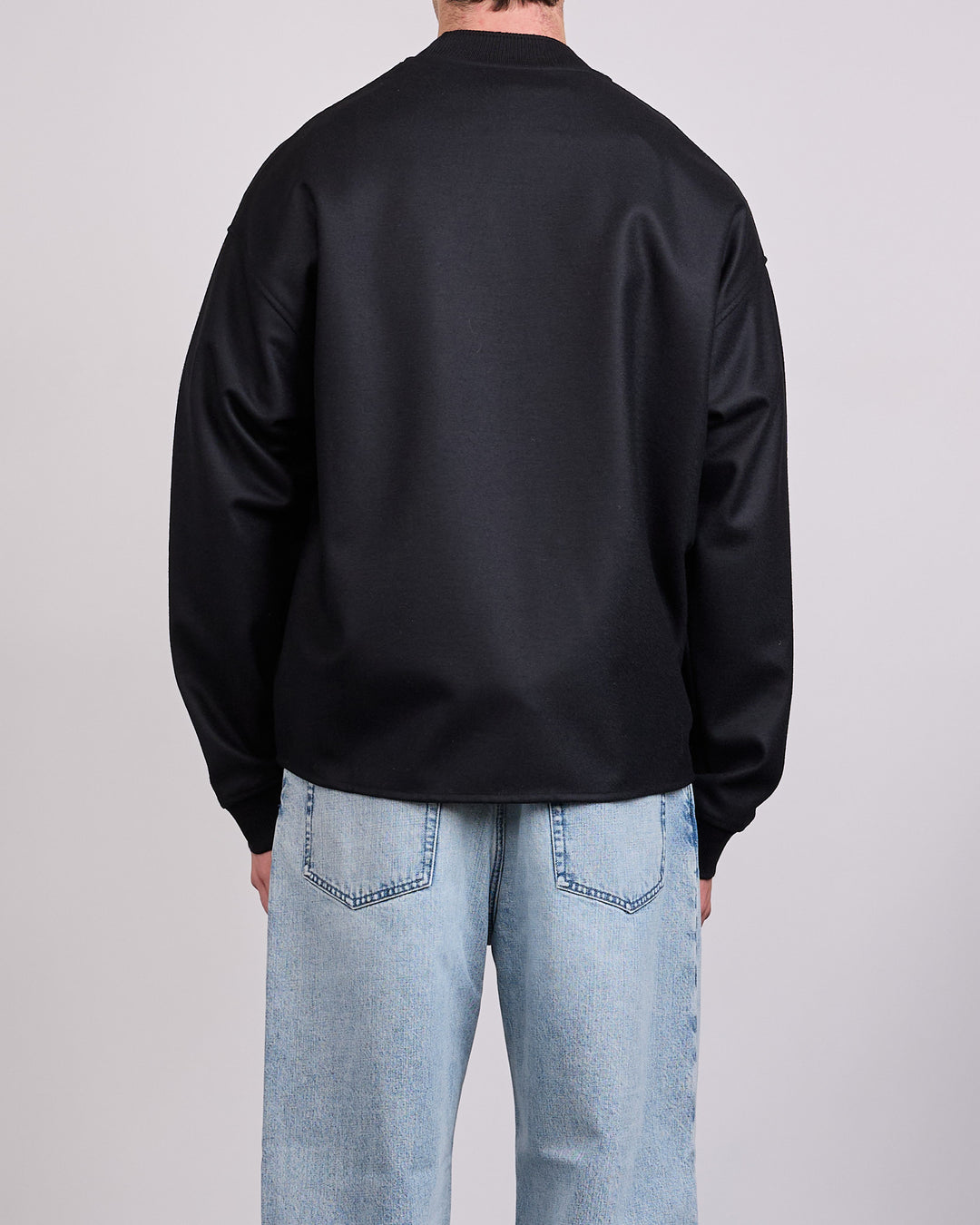 Jil Sander Melton Wool Crewneck Black