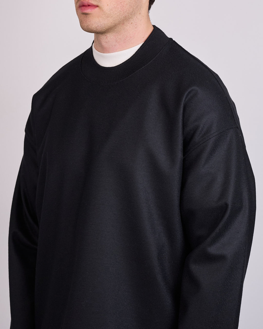 Jil Sander Melton Wool Crewneck Black