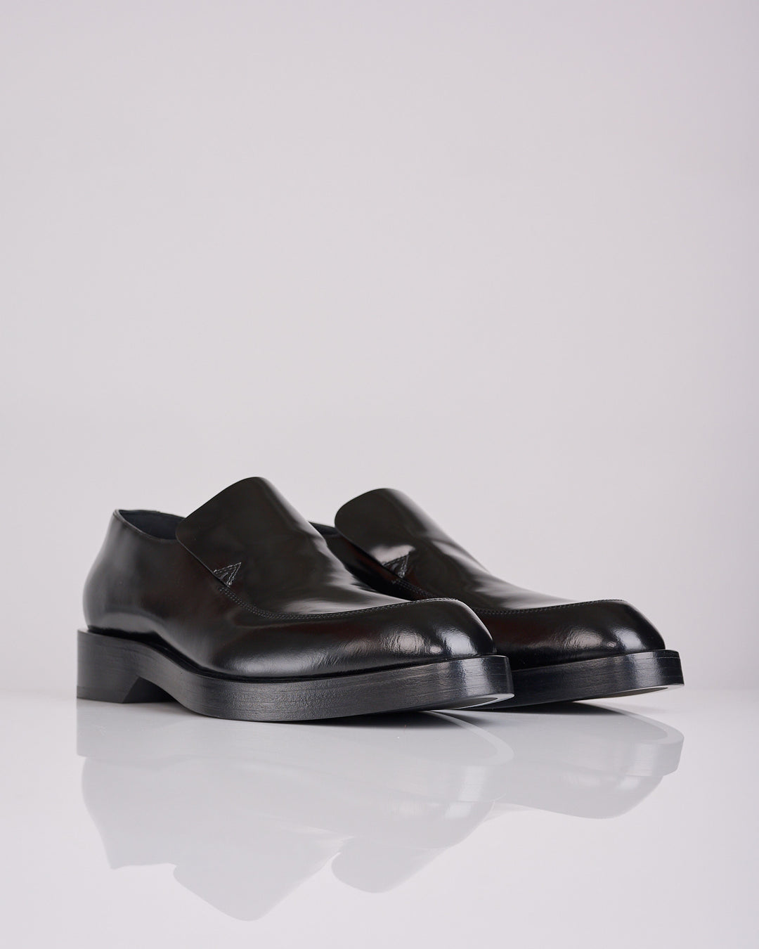 Jil Sander Spazzolato Shiny Leather Loafer Black