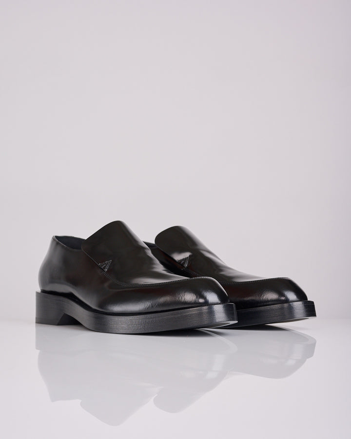 Jil Sander Spazzolato Shiny Leather Loafer Black