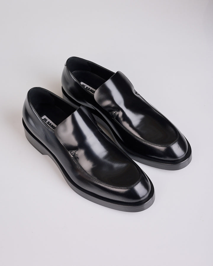 Jil Sander Spazzolato Shiny Leather Loafer Black