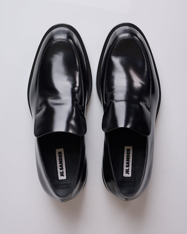 Jil Sander Spazzolato Shiny Leather Loafer Black
