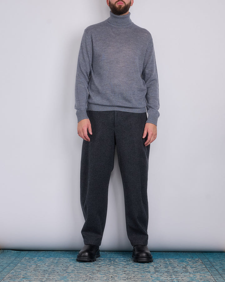 Jil Sander+ Elastic Waist Wool Relaxed Pant Lava Stone