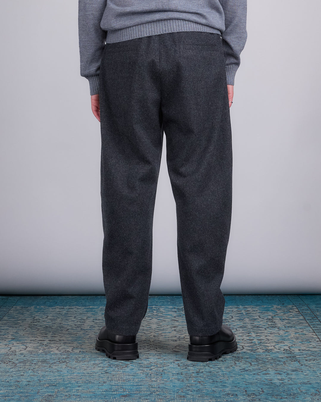 Jil Sander+ Elastic Waist Wool Relaxed Pant Lava Stone