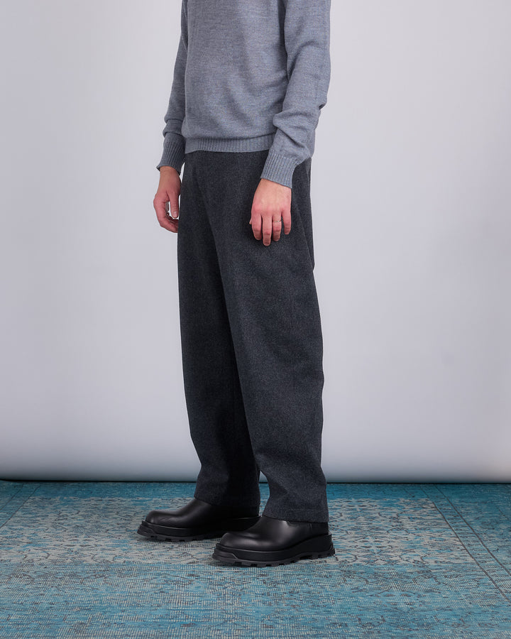 Jil Sander+ Elastic Waist Wool Relaxed Pant Lava Stone