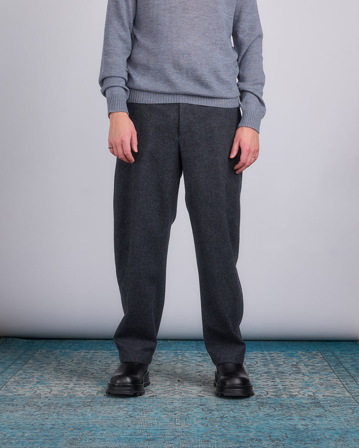 Jil Sander+ Elastic Waist Wool Relaxed Pant Lava Stone