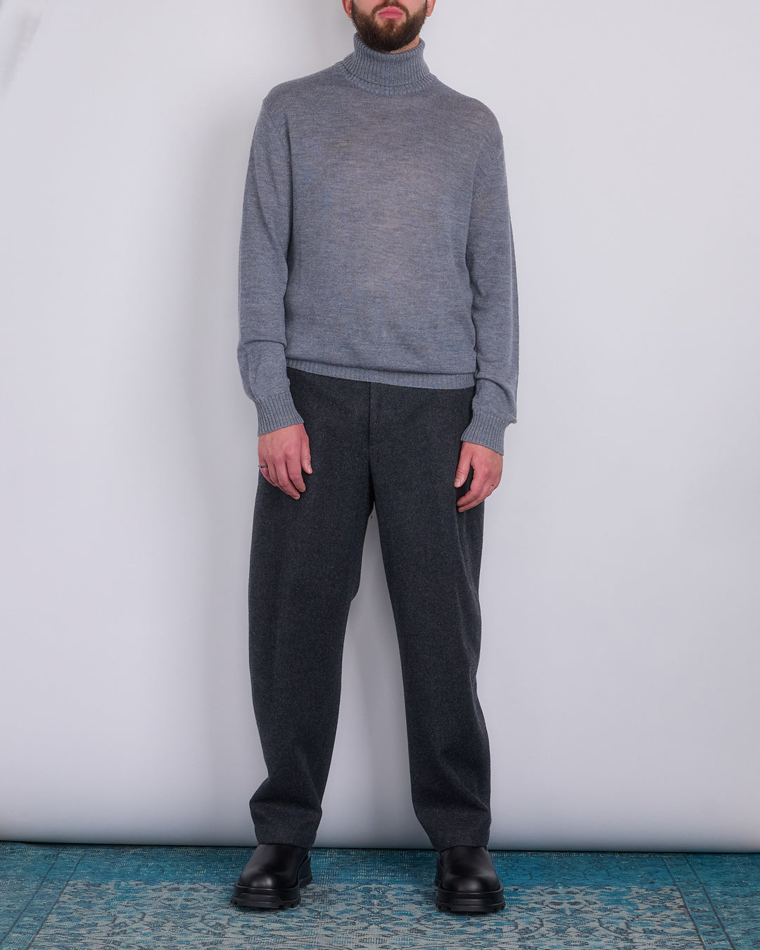 Jil Sander+ Extrafine Virgin Wool High Neck Sweater Slate