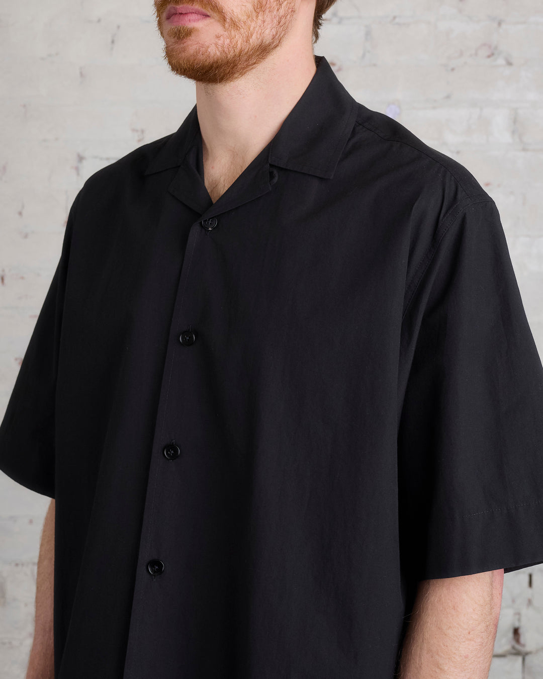 Jil Sander+ Poplin Camp Button Shirt Black