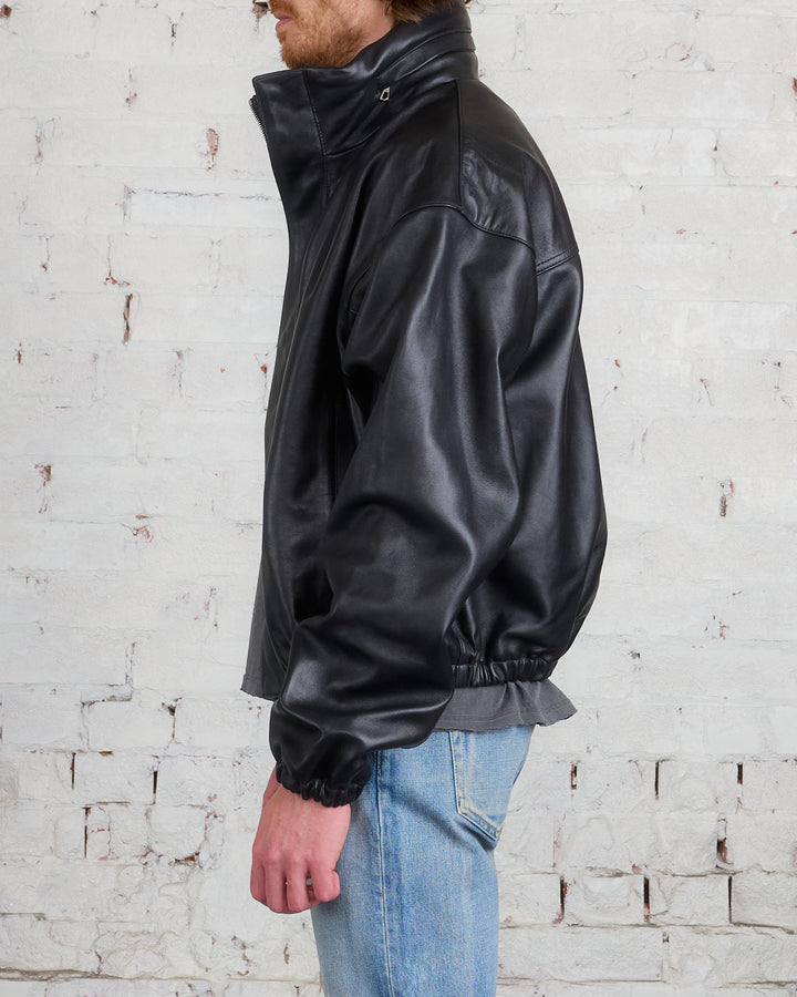 John Elliott Leather Jumper Jacket Black