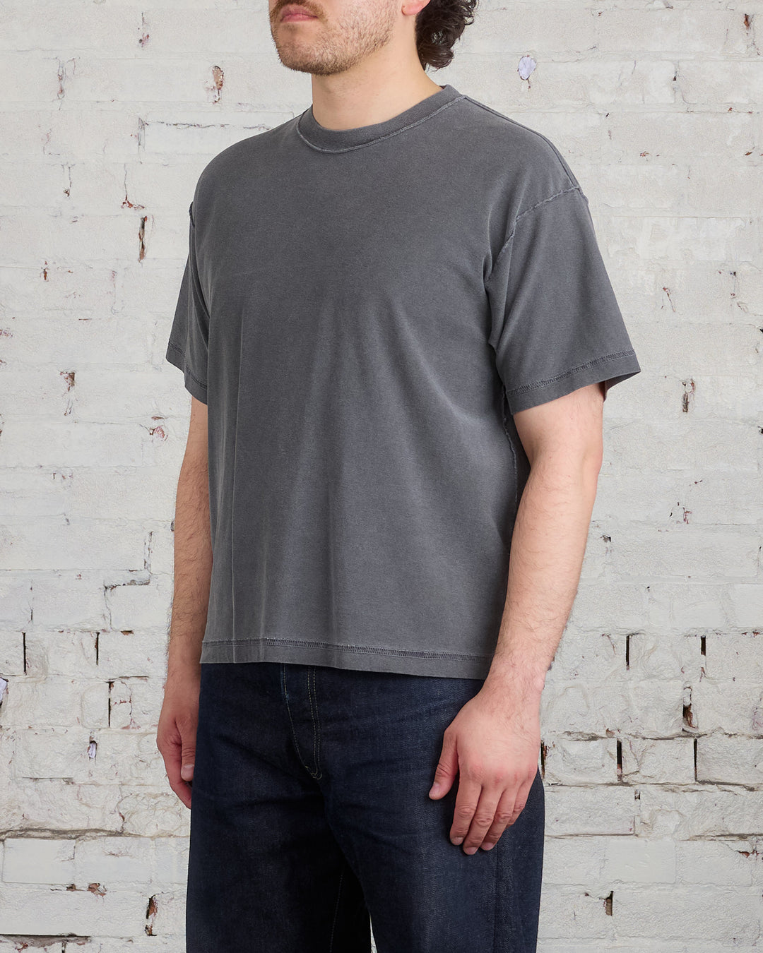 John Elliott Reversed Cropped T-Shirt Washed Black