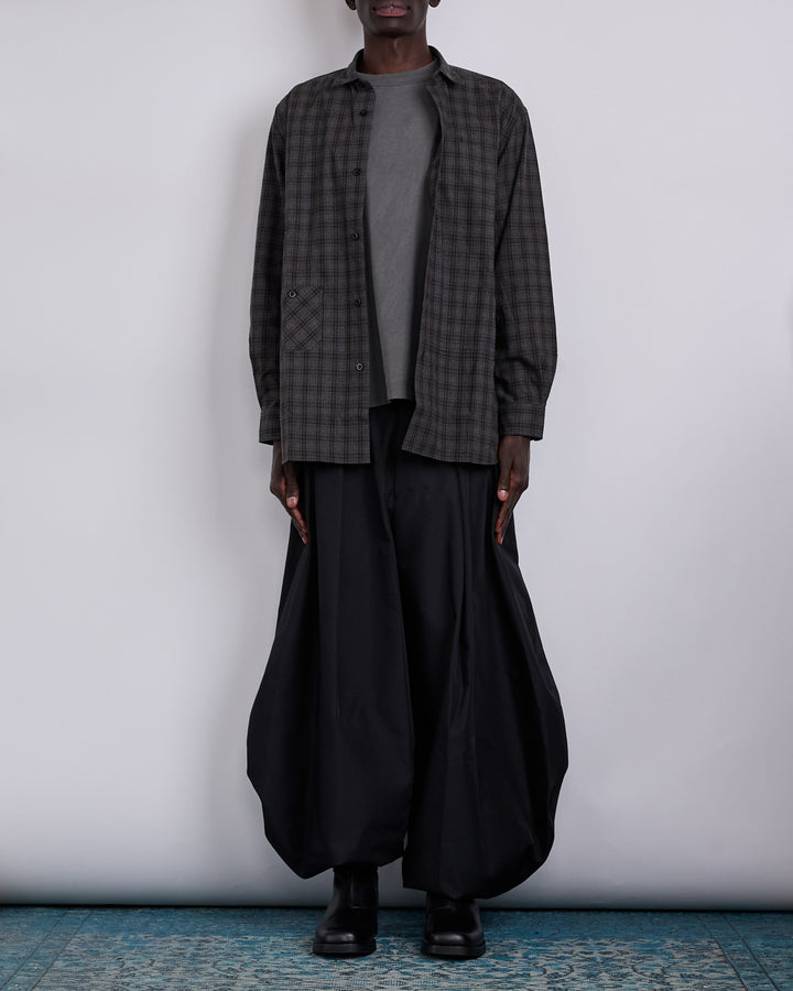 Junya Watanabe MAN Cotton Check Flannel Button Shirt Grey