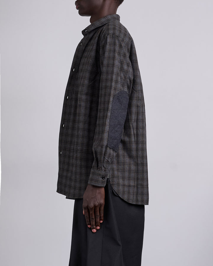 Junya Watanabe MAN Cotton Check Flannel Button Shirt Grey