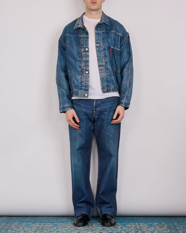Junya Watanabe MAN Levi's BerBer Print Linen Trucker Jacket Indigo