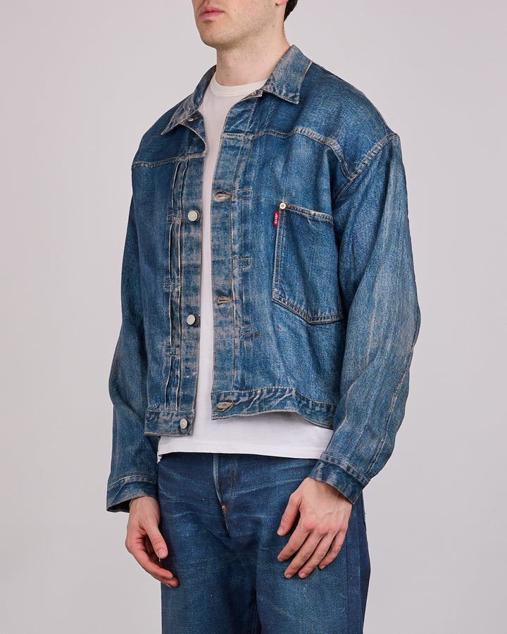 Junya Watanabe MAN Levi's BerBer Print Linen Trucker Jacket Indigo