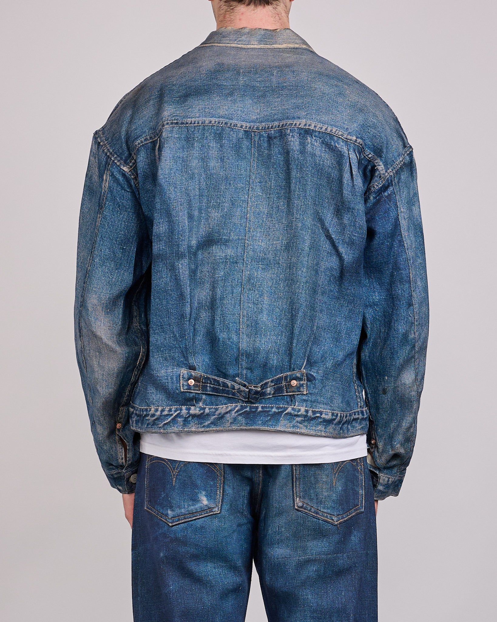 Junya Watanabe MAN Levi's BerBer Print Linen Trucker Jacket Indigo