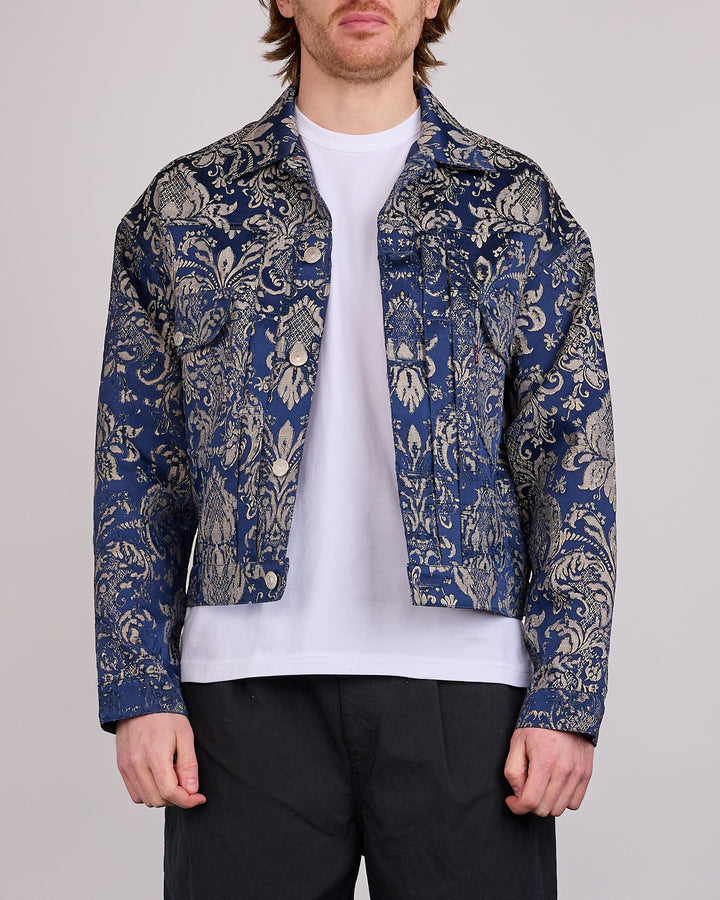 Junya Watanabe MAN x Levi's Damask Trucker Jacket Navy Beige