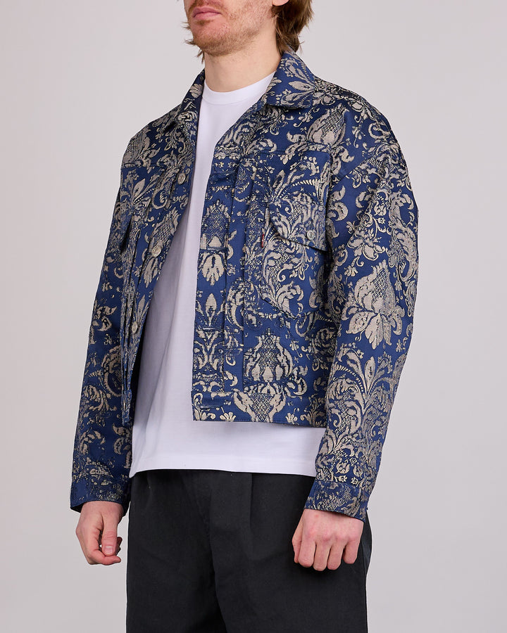 Junya Watanabe MAN x Levi's Damask Trucker Jacket Navy Beige