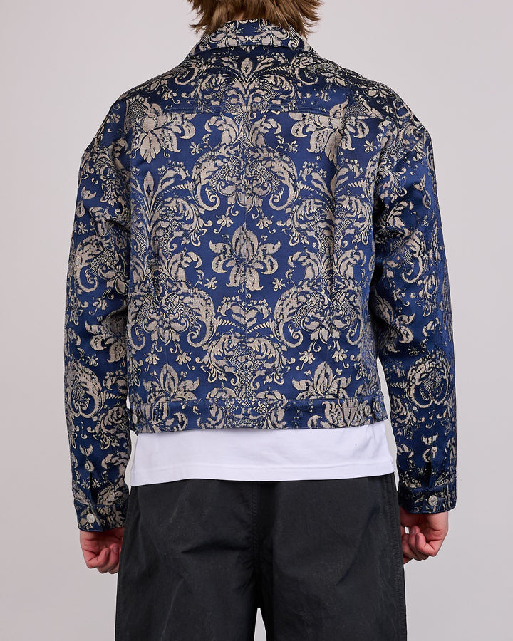 Junya Watanabe MAN x Levi's Damask Trucker Jacket Navy Beige