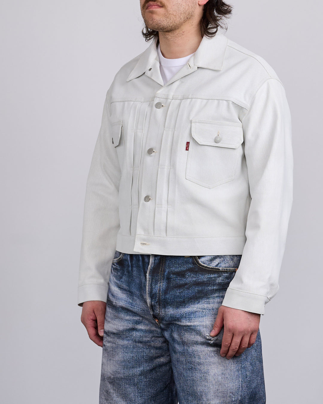 Junya Watanabe MAN Levi's Foil Print Jacket Off White LESS 17 Junya Watanabe MAN Levi's Foil Print Jacket Off White LESS 17