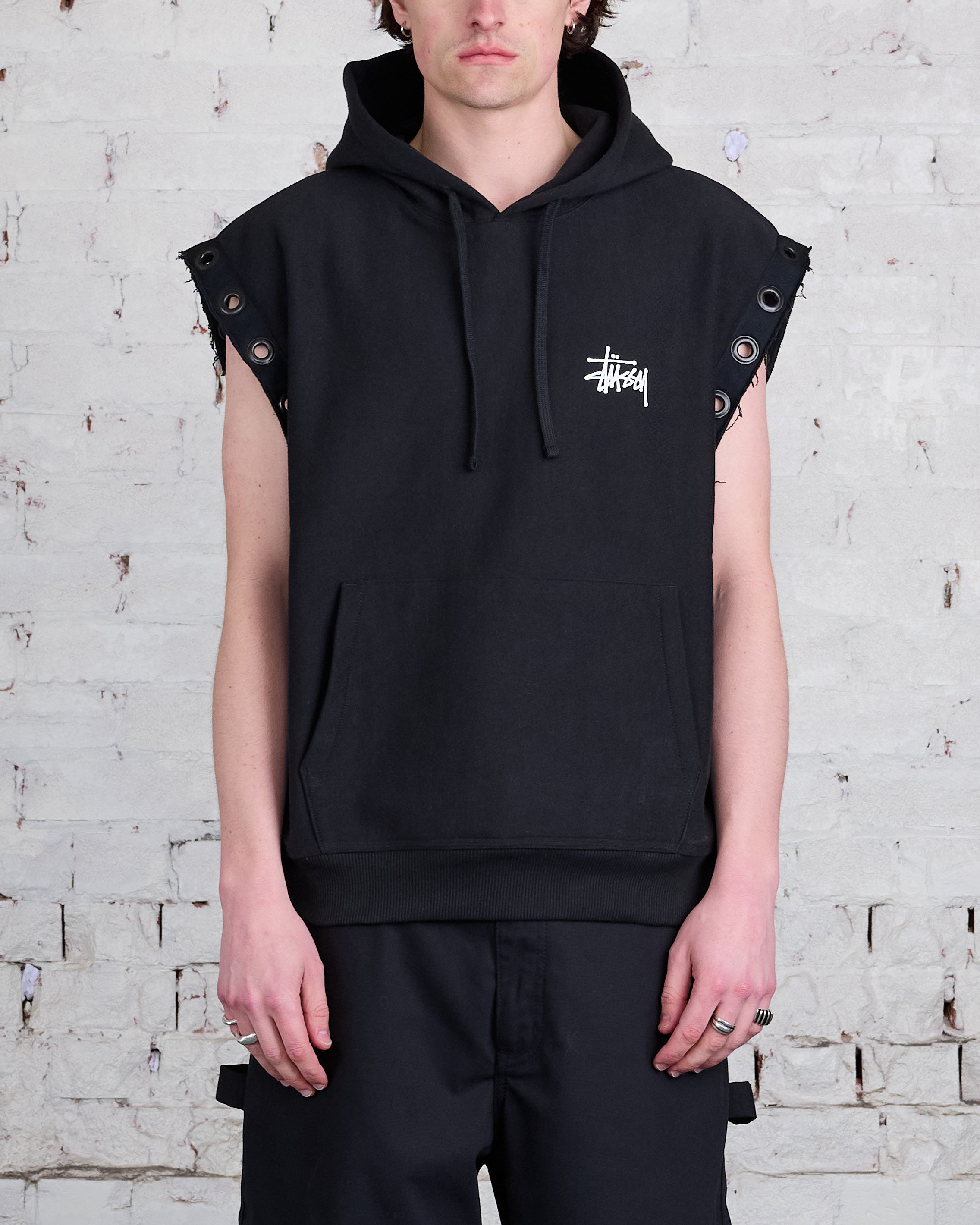 Junya Watanabe MAN x Stussy Sleeveless Hoodie Black – LESS 17