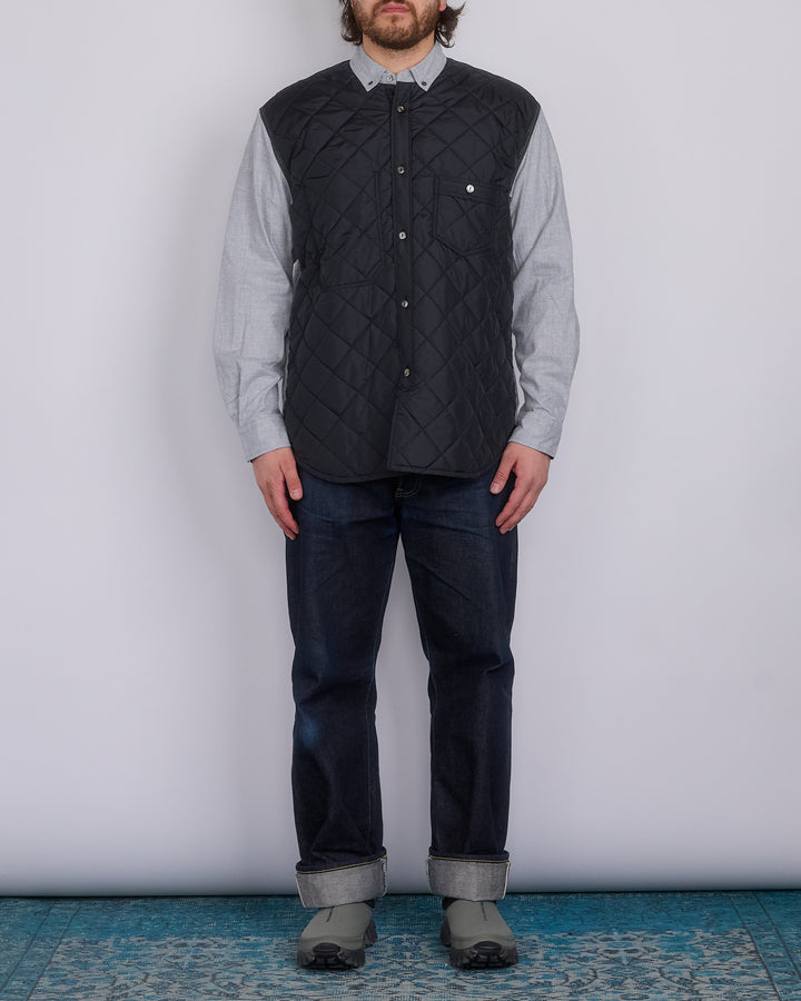 Juyna Watanabe MAN Quilted Poly x Flannel Button Shirt Black Grey