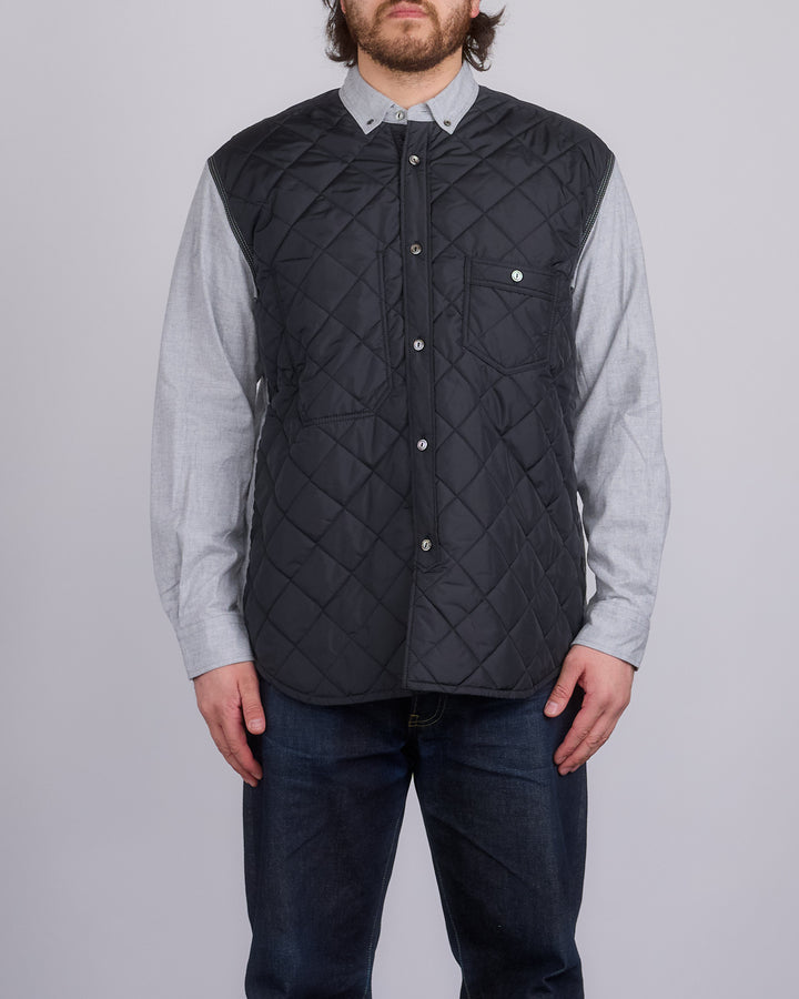 Juyna Watanabe MAN Quilted Poly x Flannel Button Shirt Black Grey