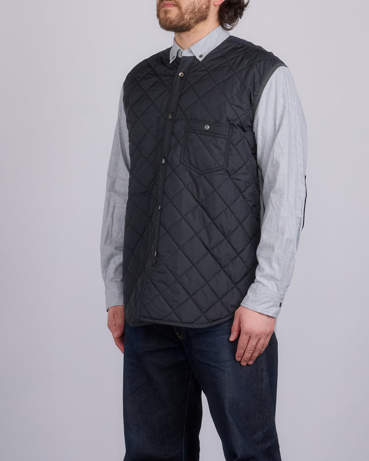 Juyna Watanabe MAN Quilted Poly x Flannel Button Shirt Black Grey