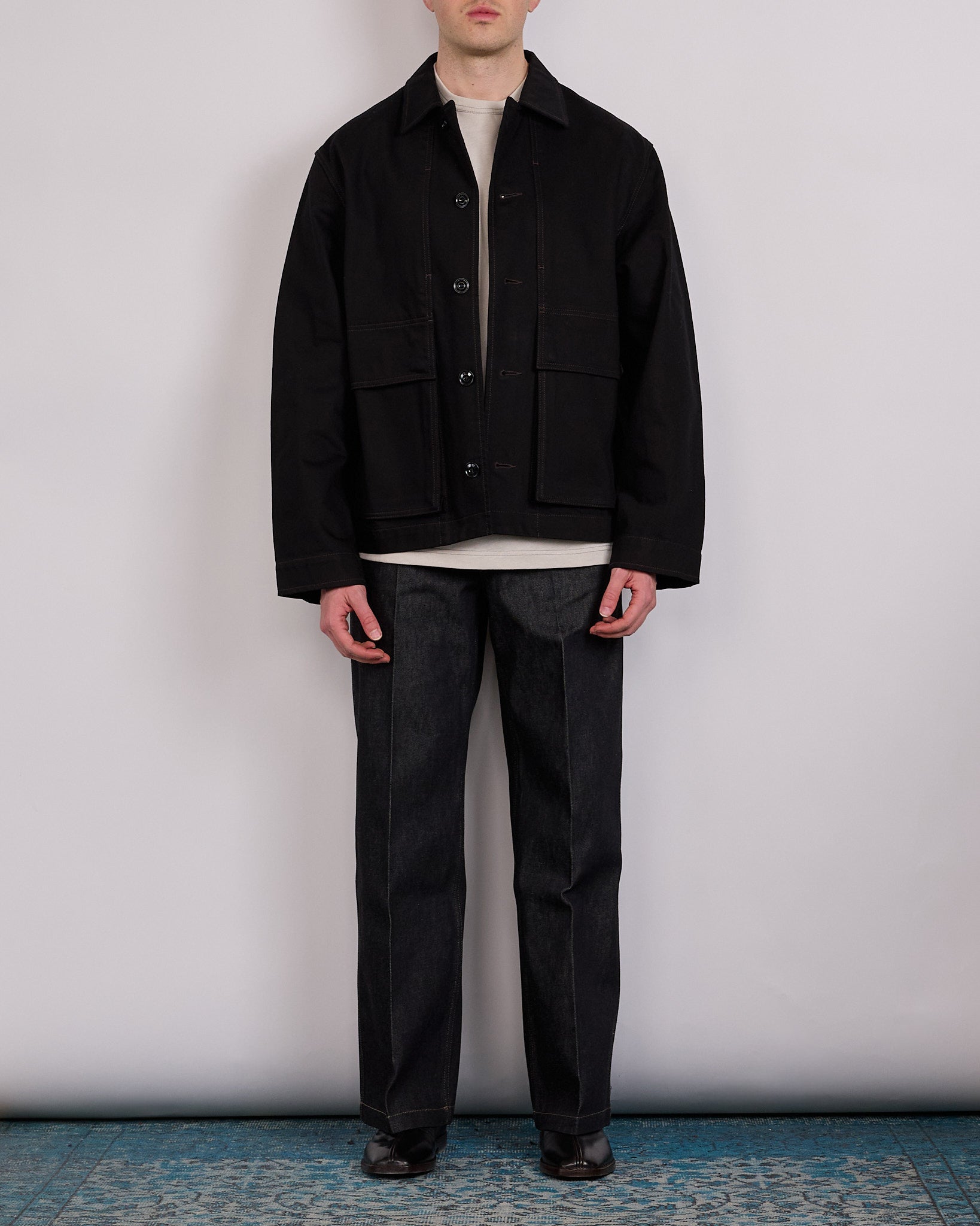 LEMAIRE Boxy Jacket Heavy Black Denim – LESS 17