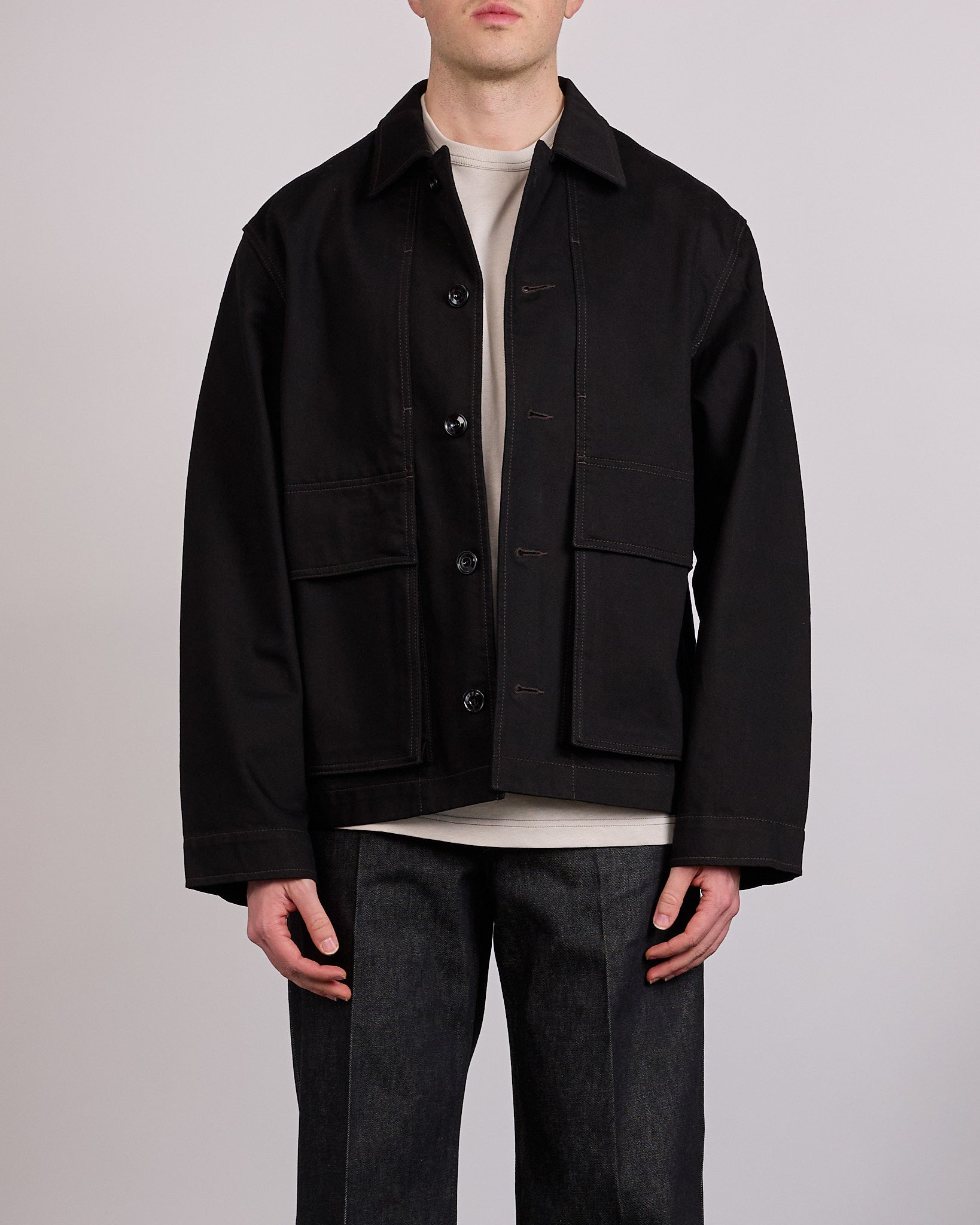 【LEMAIRE】BOXY JACKET BLACK DENIM LEMAIRE Boxy Jacket Heavy Black Denim – LESS 17