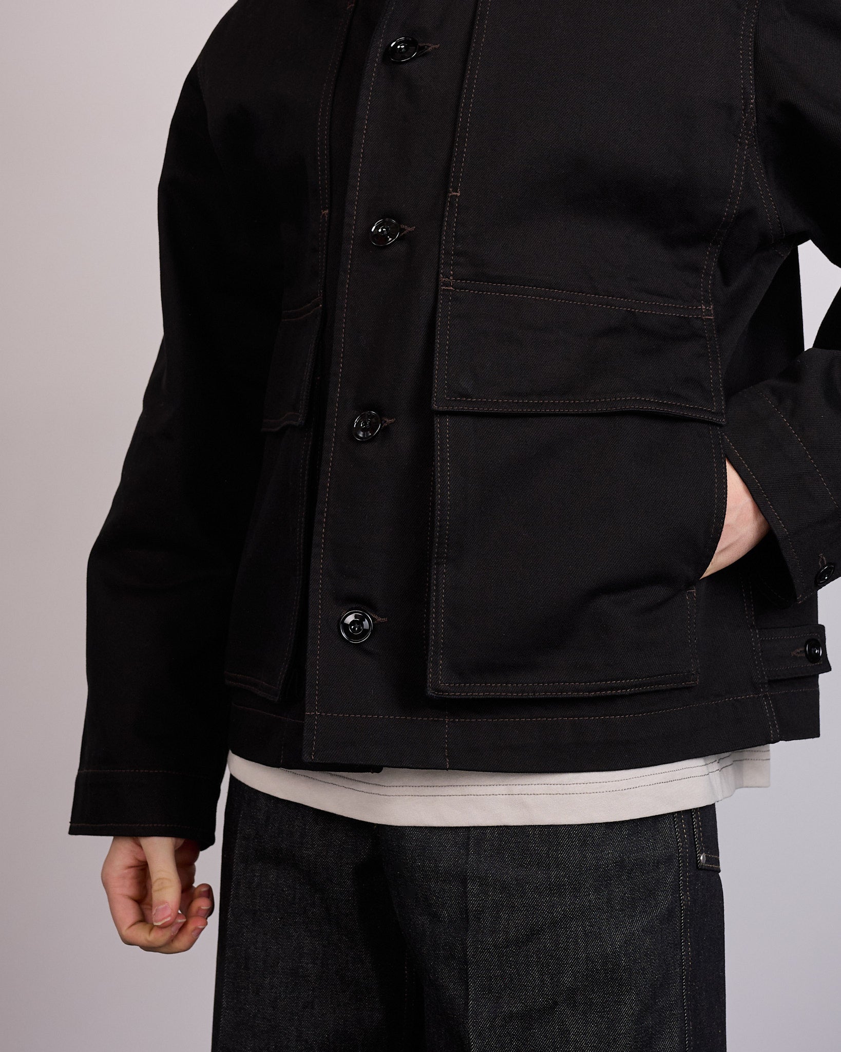 LEMAIRE Boxy Jacket Heavy Black Denim – LESS 17