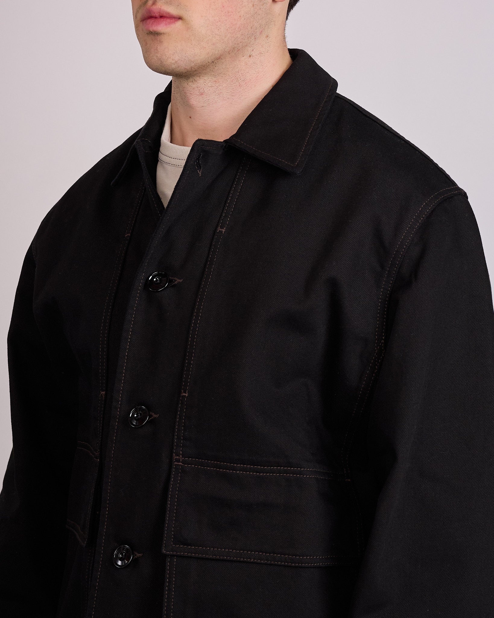 LEMAIRE Boxy Jacket Heavy Black Denim – LESS 17