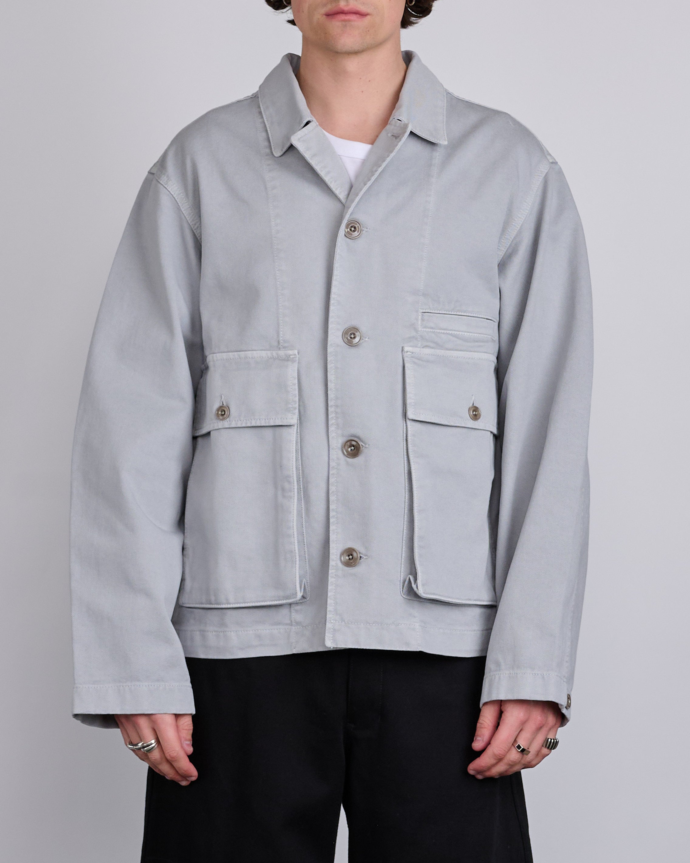 LEMAIRE Boxy Jacket Heavy Snowy Denim Blue Grey – LESS 17