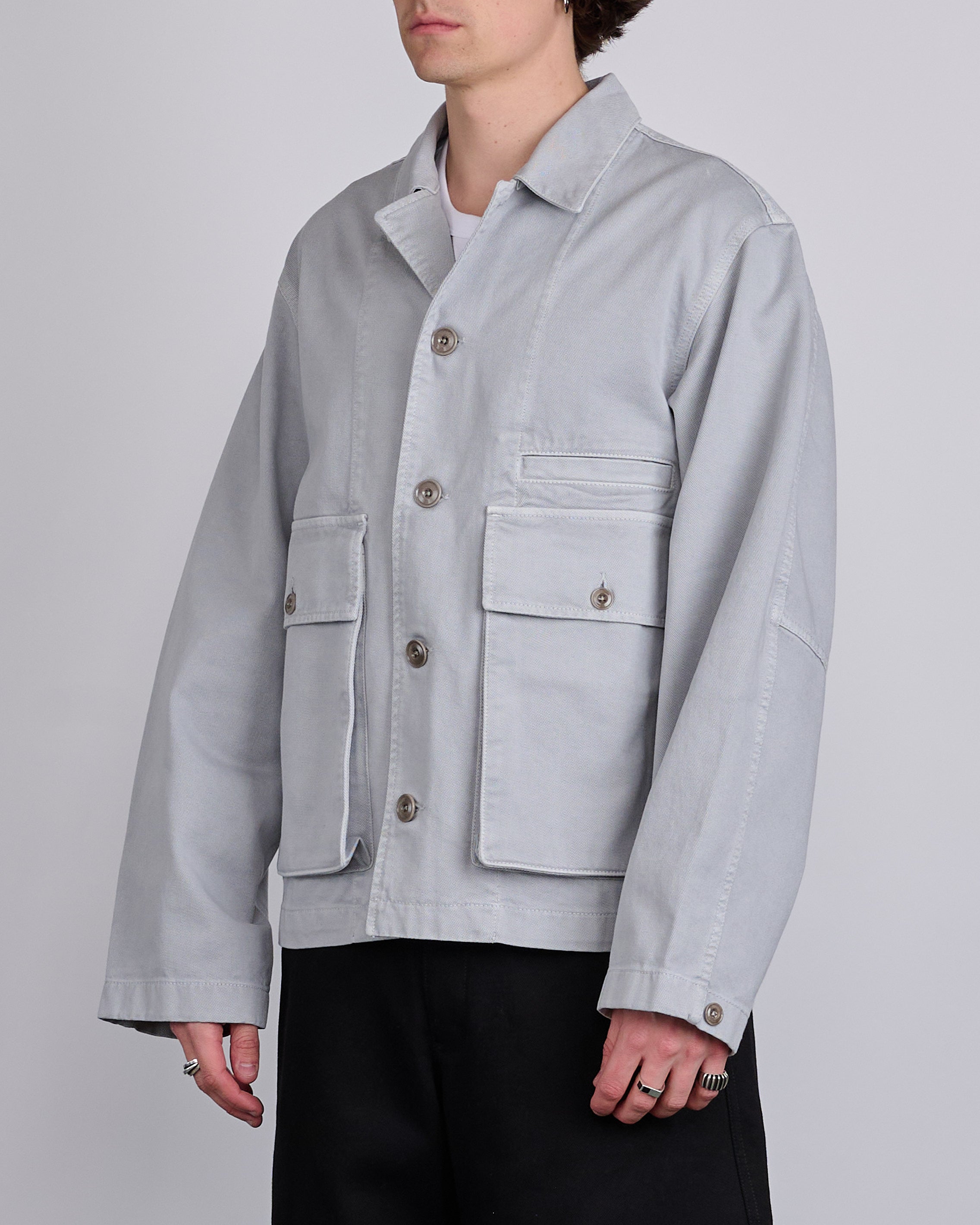 LEMAIRE Boxy Jacket Heavy Snowy Denim Blue Grey – LESS 17