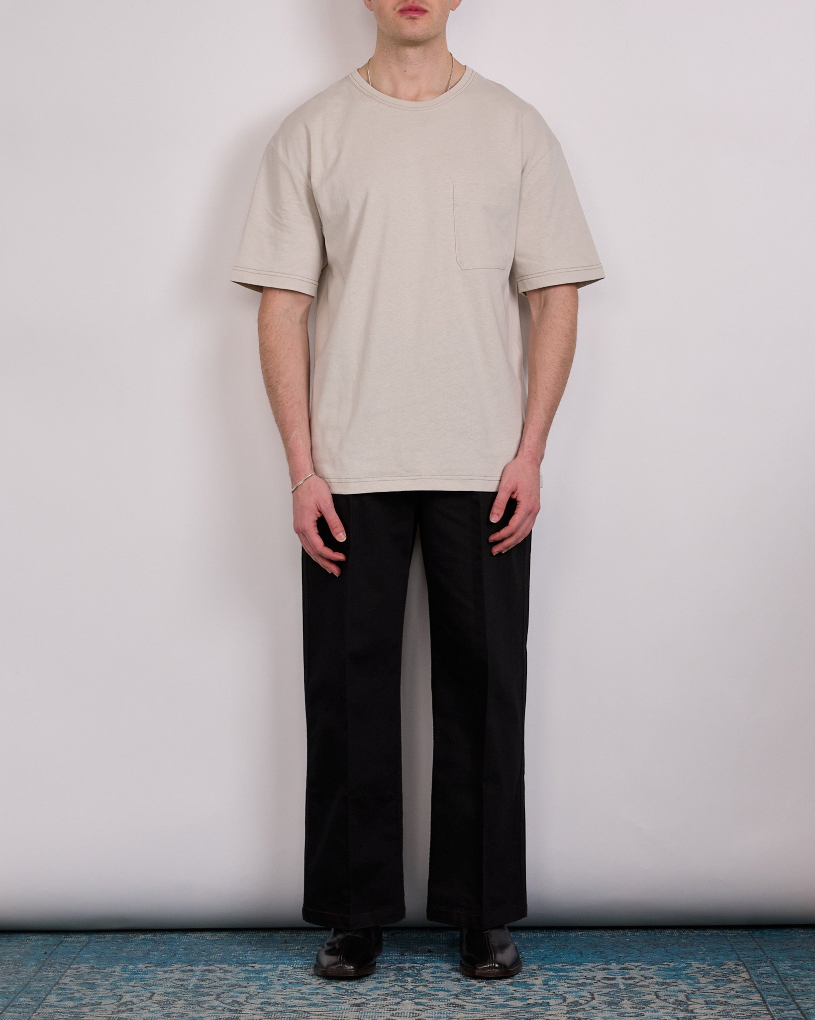 LEMAIRE Boxy T-Shirt Heavy Cotton-Linen Jersey Pearl – LESS 17
