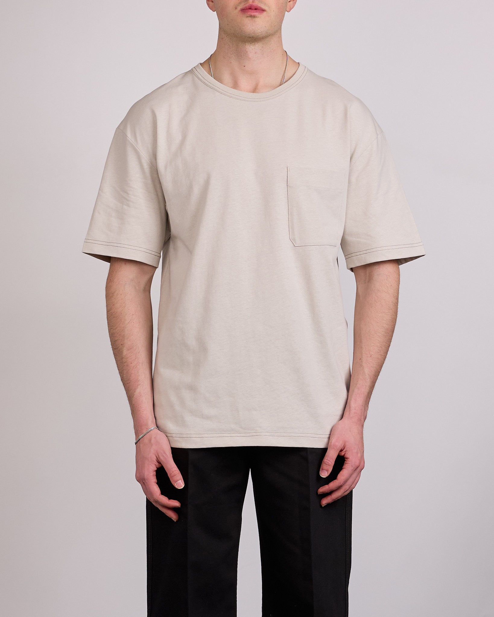 【美品】25SS LEMAIRE BOXY POCKET T-SHIRT LEMAIRE Boxy T-Shirt Heavy Cotton-Linen Jersey Pearl – LESS 17