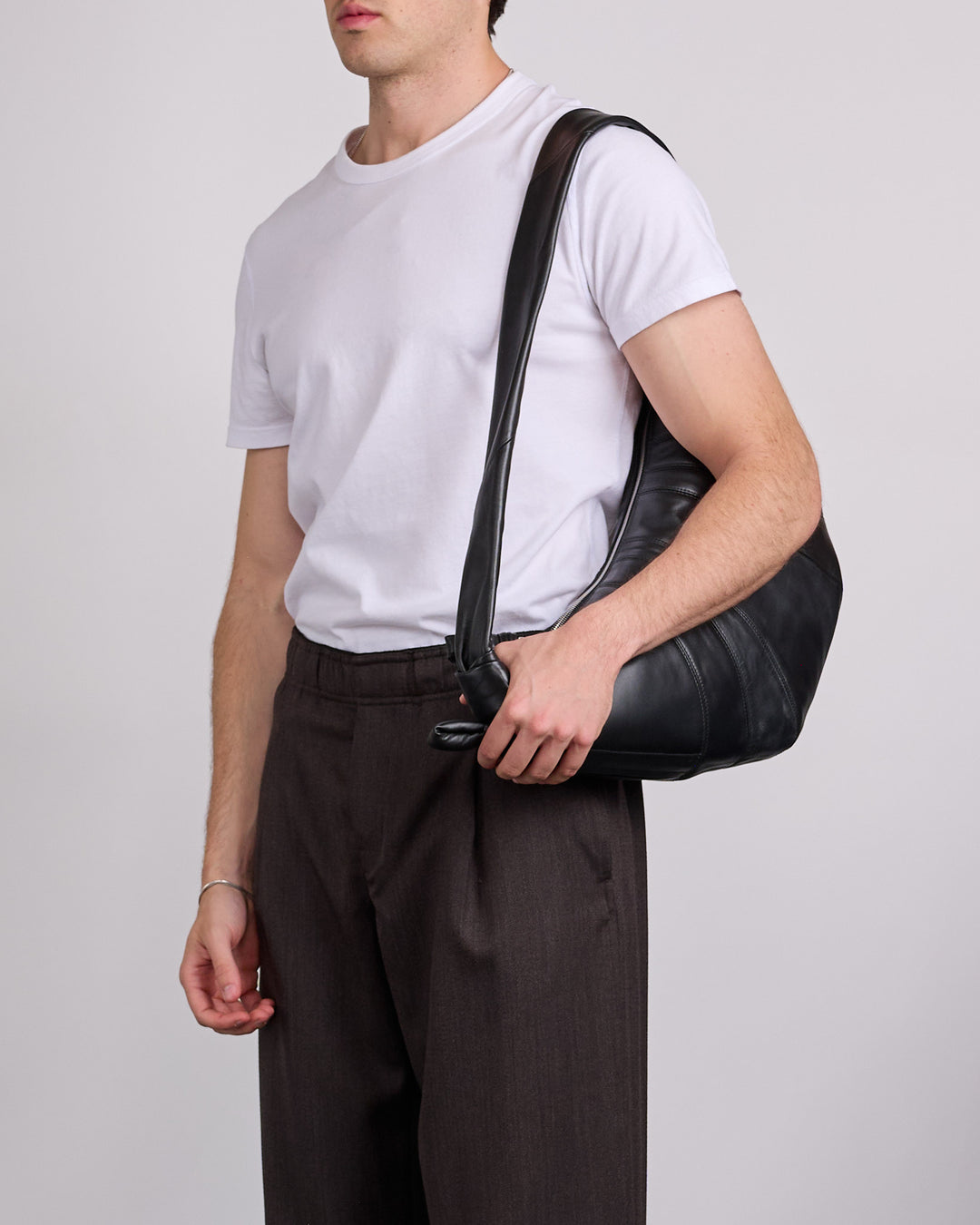 LEMAIRE Croissant Bag Large Nappa Leather Black