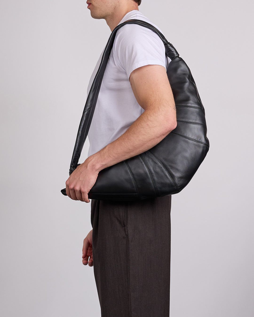 LEMAIRE Croissant Bag Large Nappa Leather Black