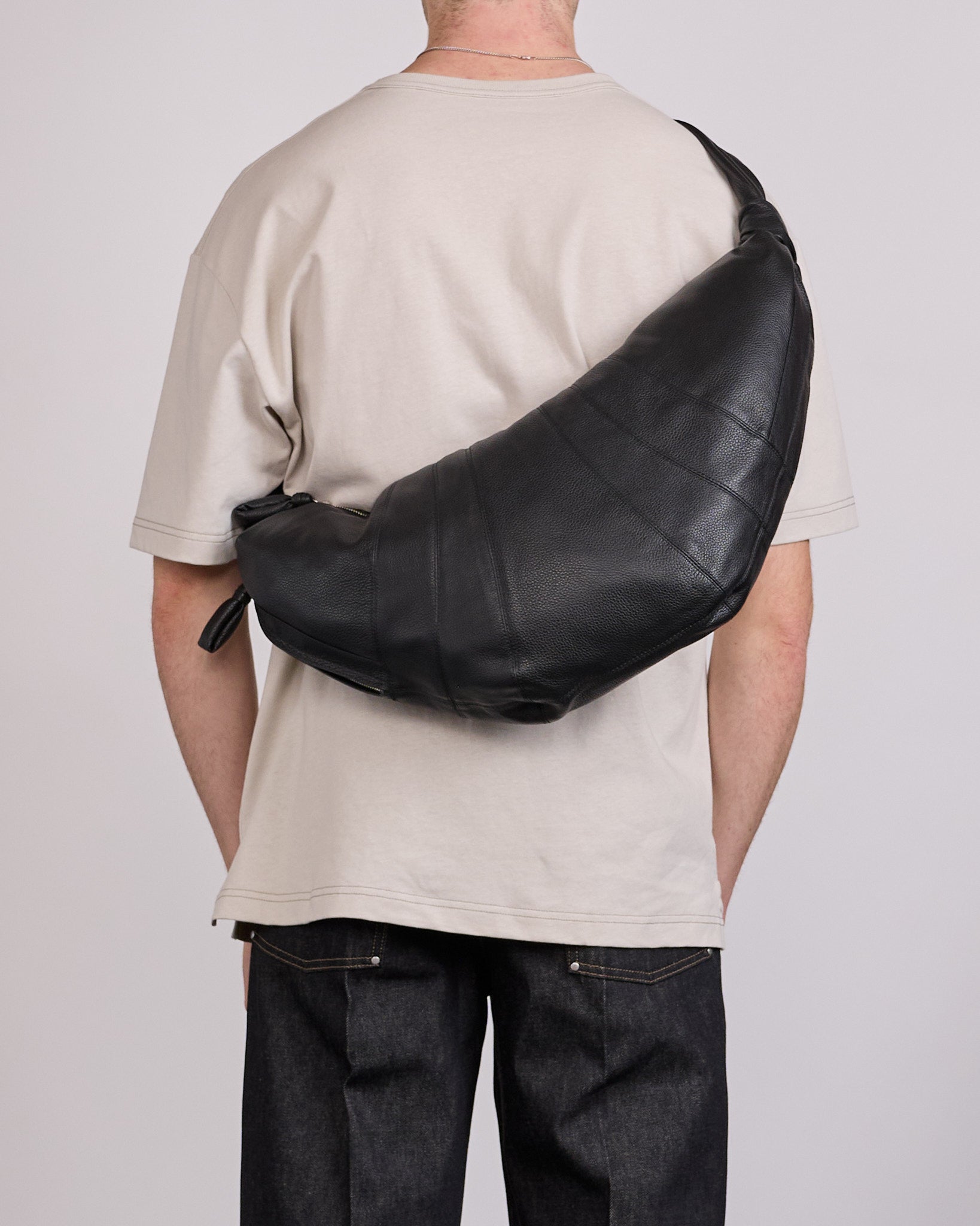 LEMAIRE Croissant Bag Large Soft Grain Leather Black – LESS 17